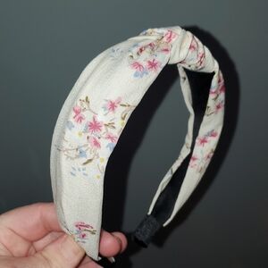 New handmade boutique floral top knot flexible wide headband